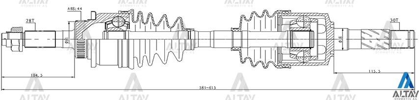 Mazda BT-50 Sağ Ön Aks Komple Ön OEM PP04-25-50XA Mazda BT-50 Sağ Ön Aks Komple Ön OEM PP04-25-50XA